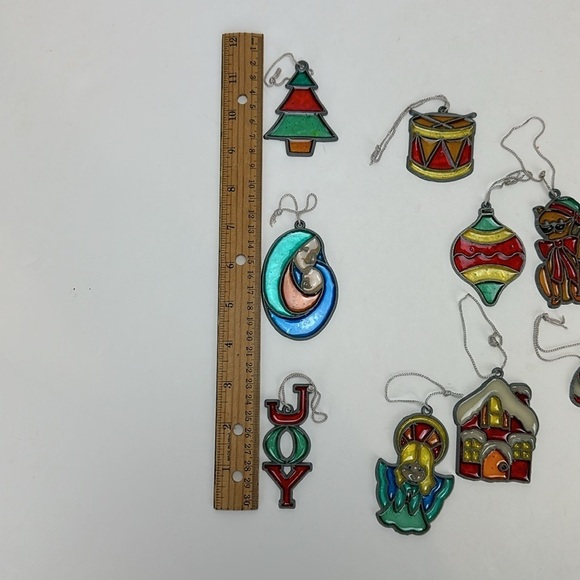 Handmade Sun Catchers Christmas Ornaments 15 Wreath Christmas Tree Train Angel - Picture 12 of 14